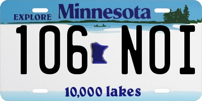 MN license plate 106NOI
