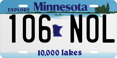 MN license plate 106NOL