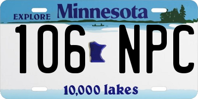 MN license plate 106NPC