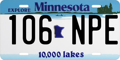 MN license plate 106NPE