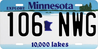 MN license plate 106NWG