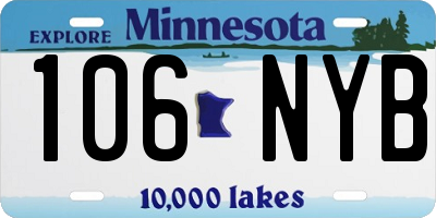 MN license plate 106NYB