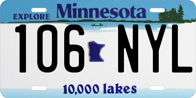 MN license plate 106NYL