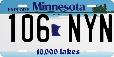 MN license plate 106NYN