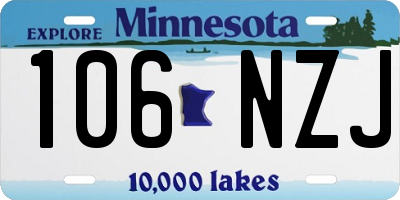 MN license plate 106NZJ
