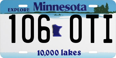 MN license plate 106OTI