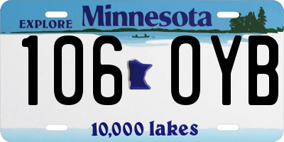 MN license plate 106OYB