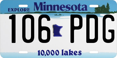 MN license plate 106PDG