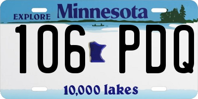 MN license plate 106PDQ