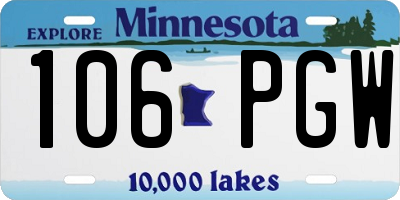 MN license plate 106PGW