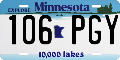 MN license plate 106PGY