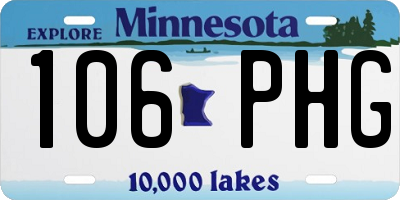 MN license plate 106PHG
