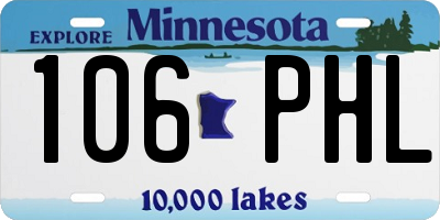 MN license plate 106PHL
