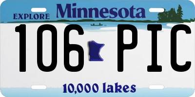 MN license plate 106PIC