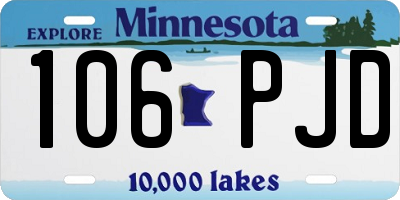 MN license plate 106PJD