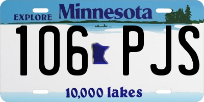 MN license plate 106PJS