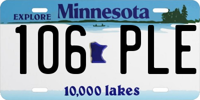 MN license plate 106PLE