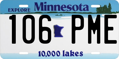 MN license plate 106PME