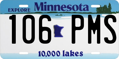 MN license plate 106PMS