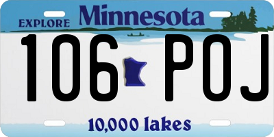 MN license plate 106POJ