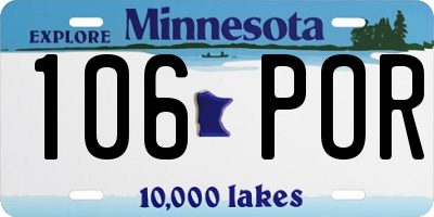 MN license plate 106POR