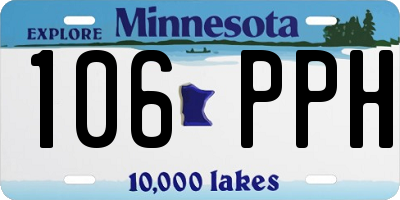 MN license plate 106PPH
