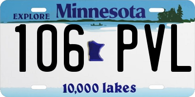 MN license plate 106PVL