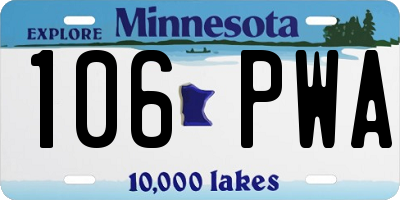 MN license plate 106PWA