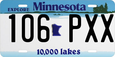 MN license plate 106PXX