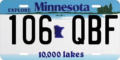 MN license plate 106QBF