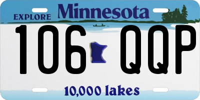 MN license plate 106QQP