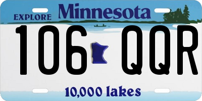 MN license plate 106QQR