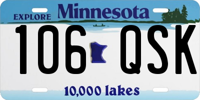 MN license plate 106QSK