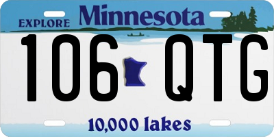 MN license plate 106QTG