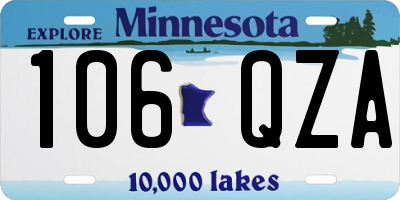 MN license plate 106QZA