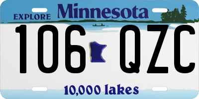 MN license plate 106QZC