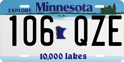 MN license plate 106QZE