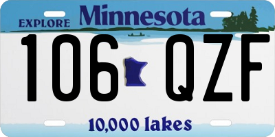MN license plate 106QZF