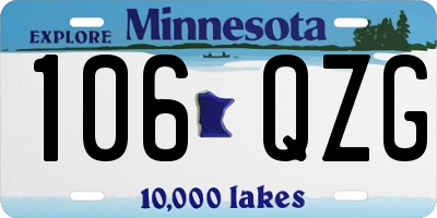 MN license plate 106QZG