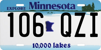 MN license plate 106QZI