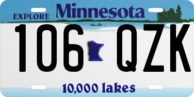 MN license plate 106QZK
