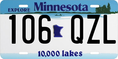 MN license plate 106QZL