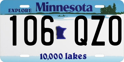 MN license plate 106QZO