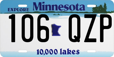 MN license plate 106QZP