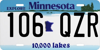 MN license plate 106QZR