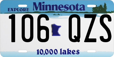 MN license plate 106QZS