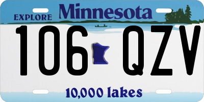 MN license plate 106QZV