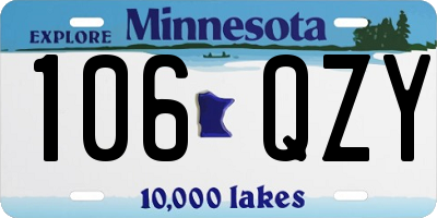 MN license plate 106QZY