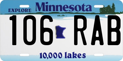 MN license plate 106RAB