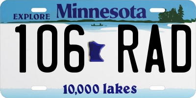MN license plate 106RAD